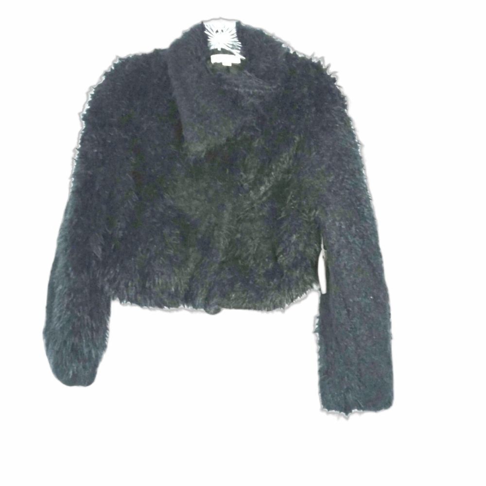 coco + jaimeson faux fur black jacket size medium